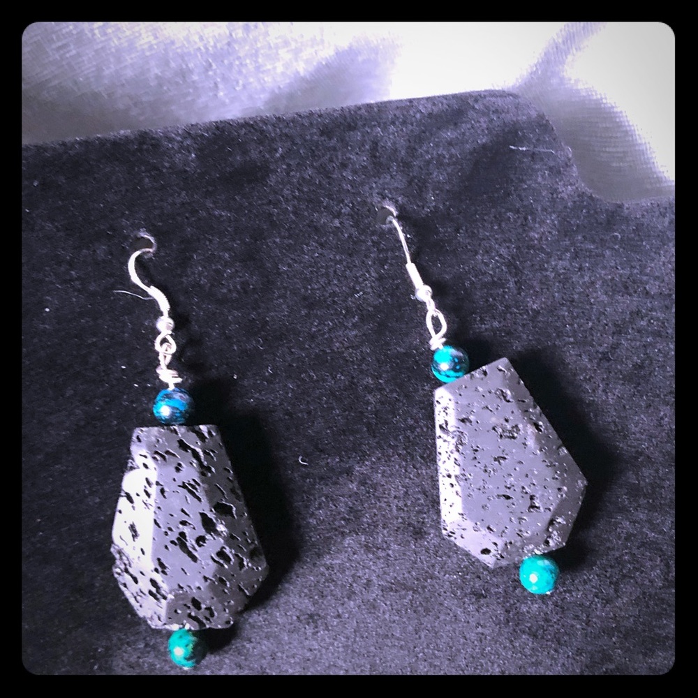 Lava and Australian Jasper Statement Earings